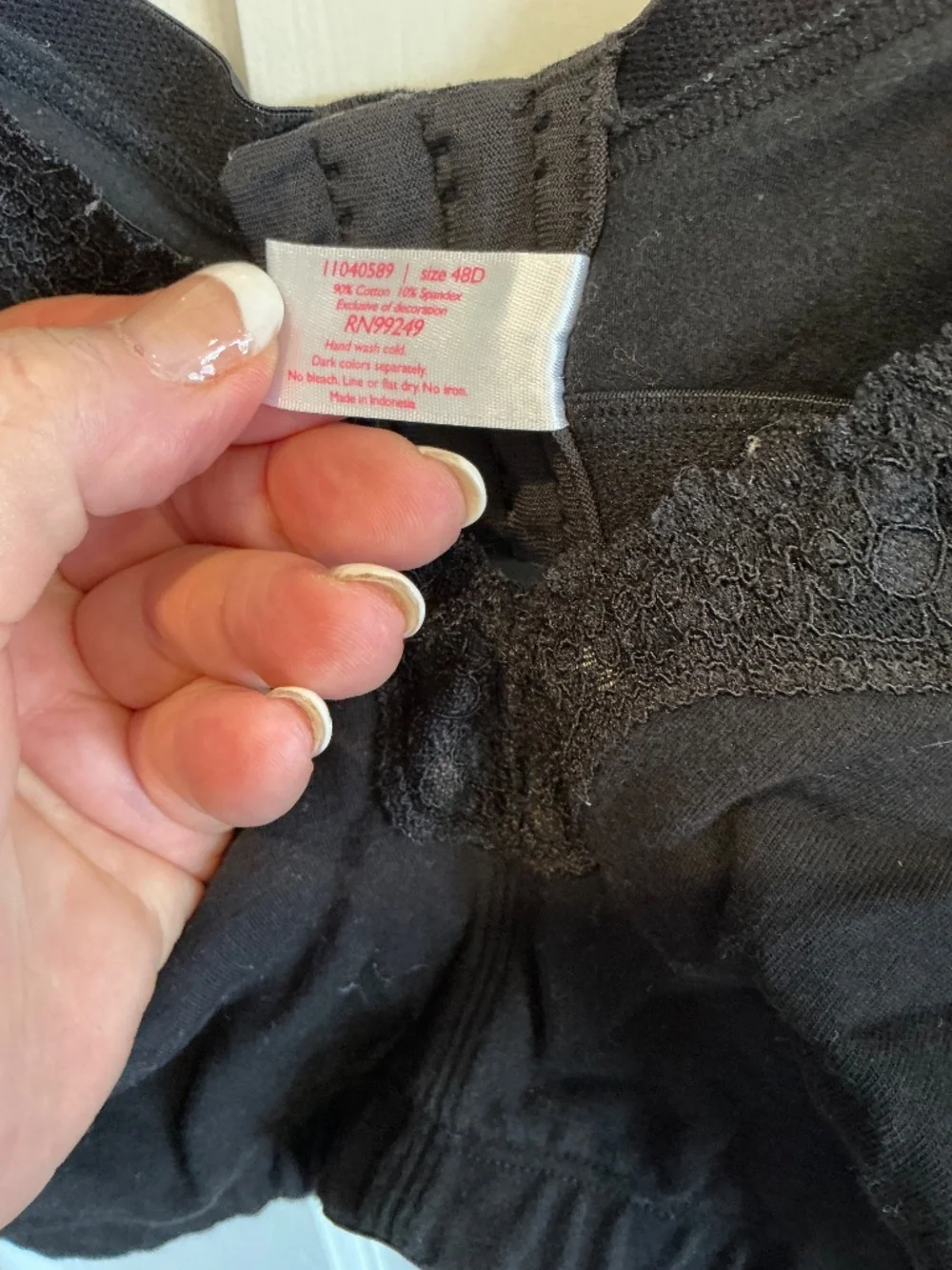 Serenada lightweight cotton comfort bra!  Plus size 48D!